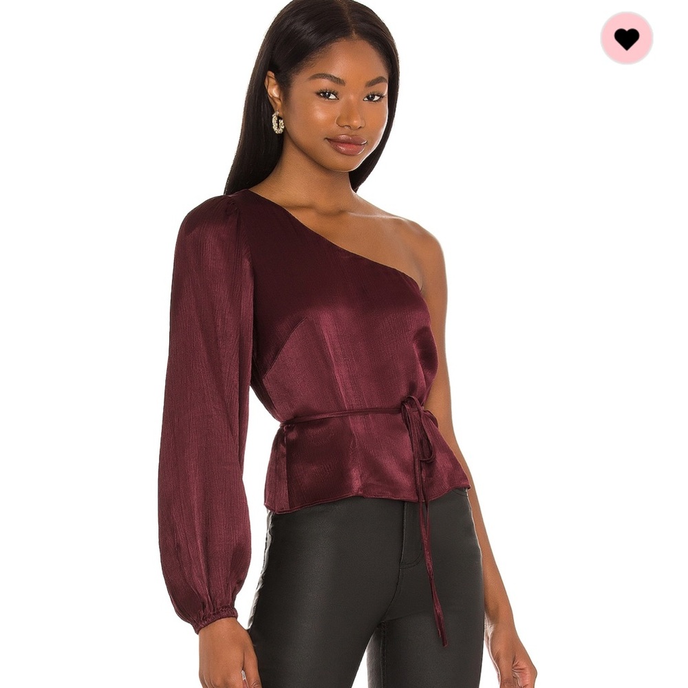 REVOLVE mink pink one shoulder top asymmetrical